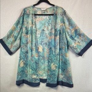 Floral Blue Kimono Top
